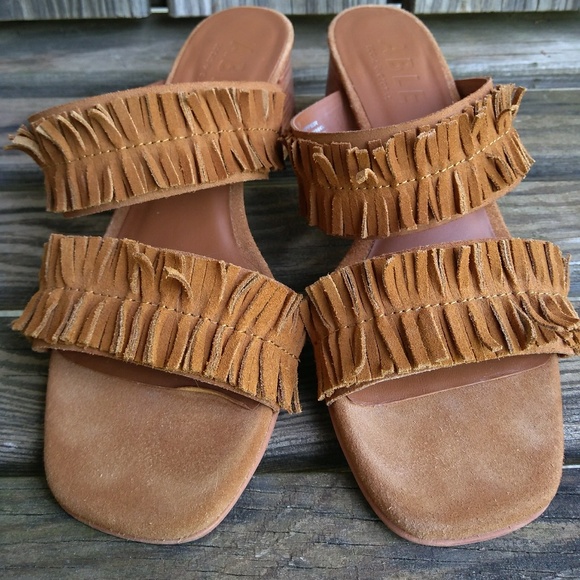 Facunda Able Fringe Block Heel Boho Sandal Sz 9 - Picture 4 of 6